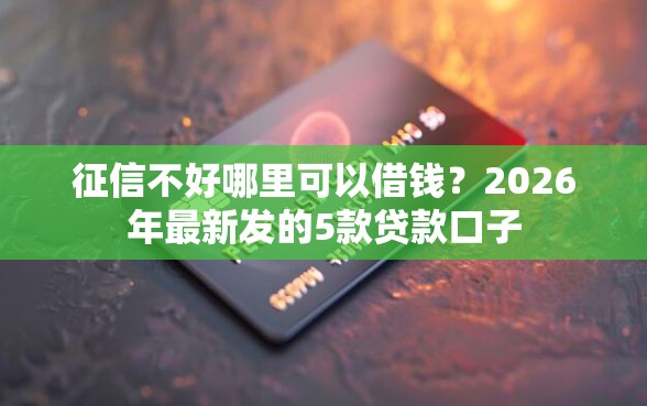征信不好哪里可以借钱？2026年最新发的5款贷款口子