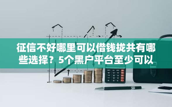 征信不好哪里可以借钱拢共有哪些选择？5个黑户平台至少可以借三万那种详解