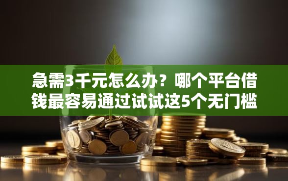 急需3千元怎么办？哪个平台借钱最容易通过试试这5个无门槛平台