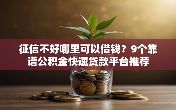 征信不好哪里可以借钱？9个靠谱公积金快速贷款平台推荐