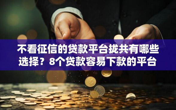 不看征信的贷款平台拢共有哪些选择？8个贷款容易下款的平台详解