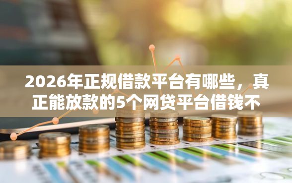 2026年正规借款平台有哪些，真正能放款的5个网贷平台借钱不查征信推荐