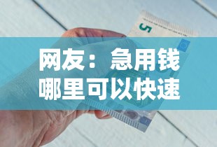 网友：急用钱哪里可以快速借到？求介绍几款征信不好借钱的平台100%能借到