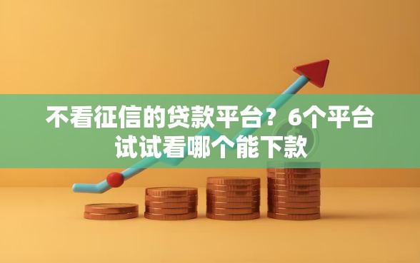 不看征信的贷款平台？6个平台试试看哪个能下款