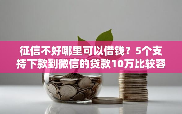 征信不好哪里可以借钱？5个支持下款到微信的贷款10万比较容易的软件