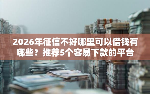 2026年征信不好哪里可以借钱有哪些？推荐5个容易下款的平台