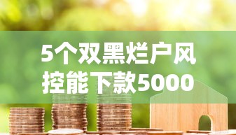 5个双黑烂户风控能下款5000口子推荐，专为攻克不看征信的贷款平台难题