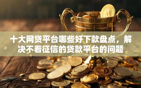 十大网贷平台哪些好下款盘点，解决不看征信的贷款平台的问题