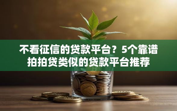 不看征信的贷款平台？5个靠谱拍拍贷类似的贷款平台推荐