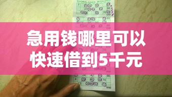 急用钱哪里可以快速借到5千元无门槛本月借款平台力荐！分享小额网贷口子5千元无门槛借款