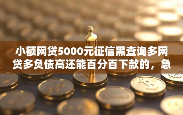 小额网贷5000元征信黑查询多网贷多负债高还能百分百下款的，急用钱哪里可以快速借到的6个平台介绍