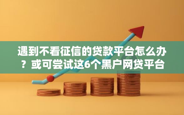 遇到不看征信的贷款平台怎么办？或可尝试这6个黑户网贷平台