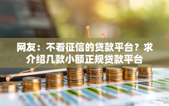 网友：不看征信的贷款平台？求介绍几款小额正规贷款平台
