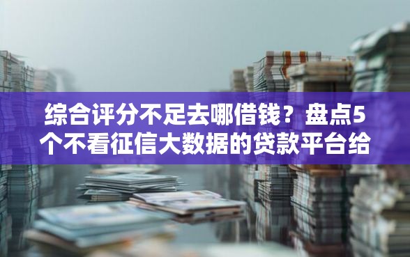 综合评分不足去哪借钱？盘点5个不看征信大数据的贷款平台给你参考
