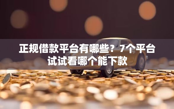 正规借款平台有哪些？7个平台试试看哪个能下款