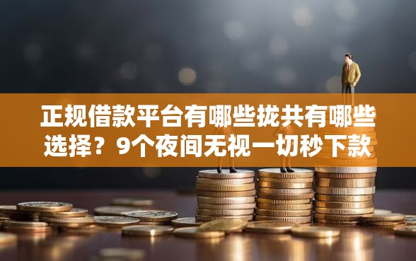 正规借款平台有哪些拢共有哪些选择？9个夜间无视一切秒下款的高炮口子详解