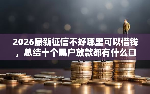 2026最新征信不好哪里可以借钱，总结十个黑户放款都有什么口子！