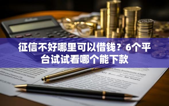 征信不好哪里可以借钱？6个平台试试看哪个能下款