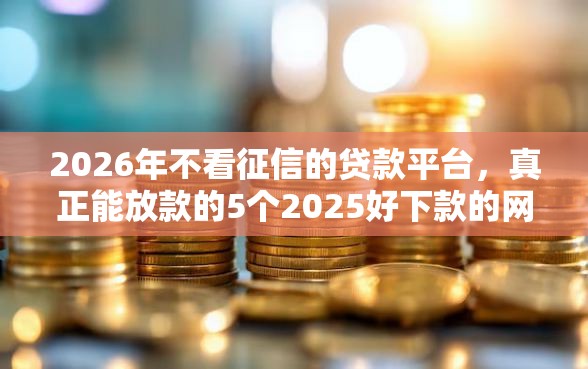 2026年不看征信的贷款平台，真正能放款的5个2025好下款的网贷平台推荐