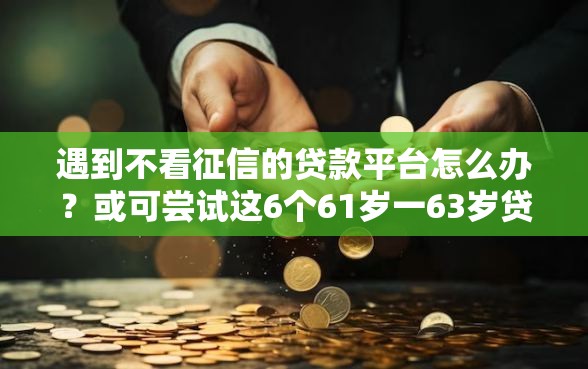 遇到不看征信的贷款平台怎么办？或可尝试这6个61岁一63岁贷款平台
