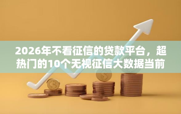 2026年不看征信的贷款平台，超热门的10个无视征信大数据当前逾期下款的口子推荐