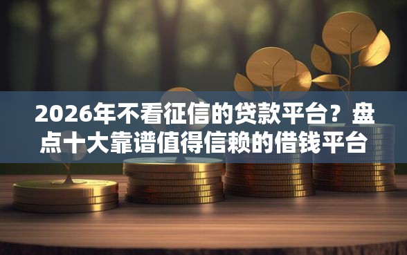 2026年不看征信的贷款平台？盘点十大靠谱值得信赖的借钱平台