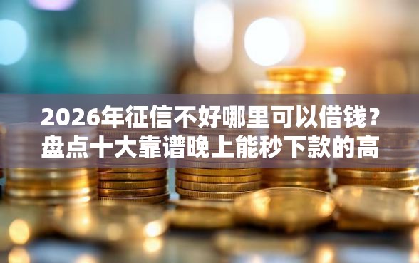 2026年征信不好哪里可以借钱？盘点十大靠谱晚上能秒下款的高炮口子