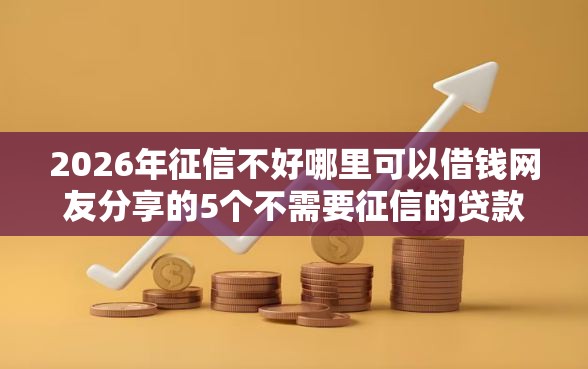 2026年征信不好哪里可以借钱网友分享的5个不需要征信的贷款平台我觉得不错！