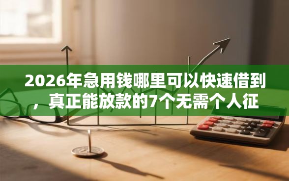 2026年急用钱哪里可以快速借到，真正能放款的7个无需个人征信的借款平台推荐