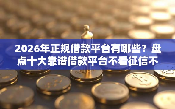 2026年正规借款平台有哪些？盘点十大靠谱借款平台不看征信不看负债