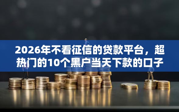 2026年不看征信的贷款平台，超热门的10个黑户当天下款的口子推荐