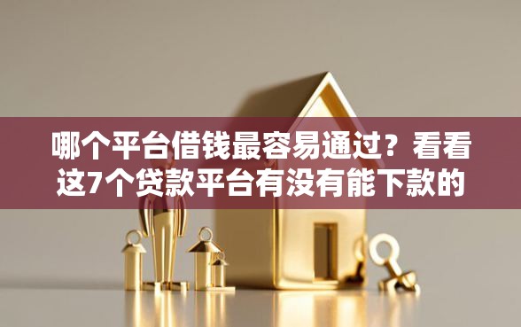 哪个平台借钱最容易通过？看看这7个贷款平台有没有能下款的