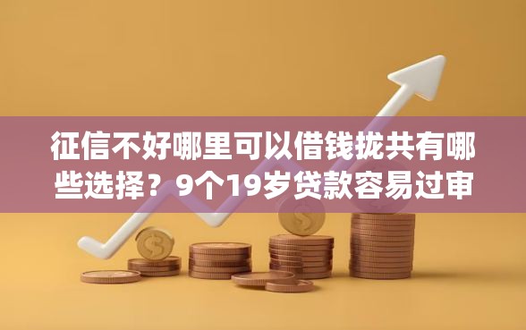 征信不好哪里可以借钱拢共有哪些选择？9个19岁贷款容易过审批的app详解
