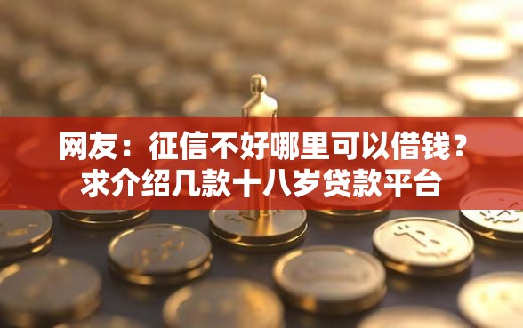 网友：征信不好哪里可以借钱？求介绍几款十八岁贷款平台