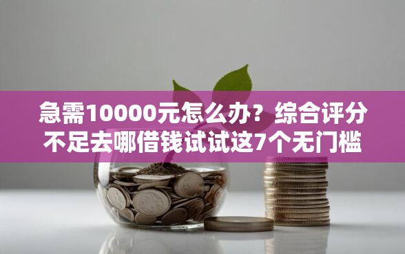 急需10000元怎么办？综合评分不足去哪借钱试试这7个无门槛平台