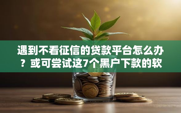 遇到不看征信的贷款平台怎么办?或可尝试这7个黑户下款的软件 遇到不看征信的贷款平台怎么办?或可尝试这7个黑户下款的软件