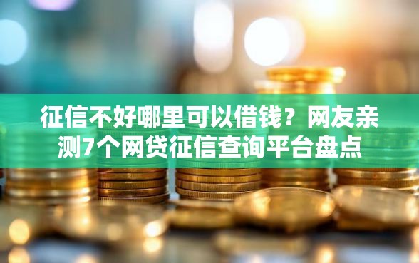 征信不好哪里可以借钱?网友亲测7个网贷征信查询平台盘点 征信不好哪里可以借钱?网友亲测7个网贷征信查询平台盘点