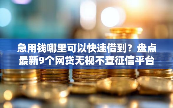 急用钱哪里可以快速借到？盘点最新9个网贷无视不查征信平台