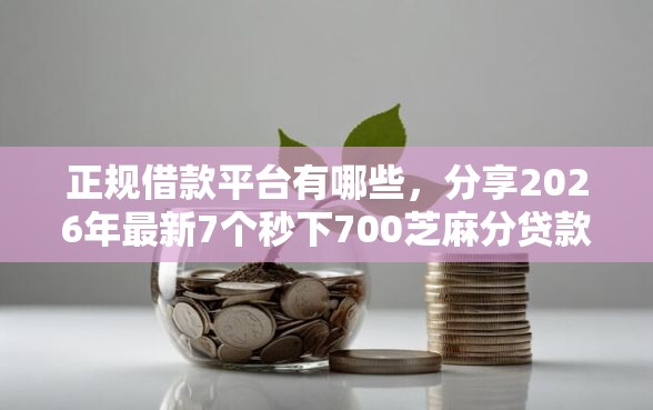 正规借款平台有哪些，分享2026年最新7个秒下700芝麻分贷款平台