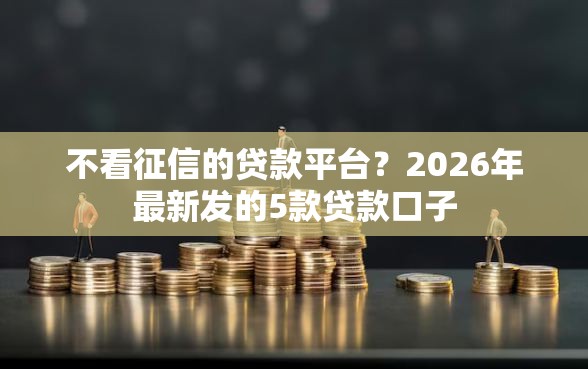不看征信的贷款平台？2026年最新发的5款贷款口子