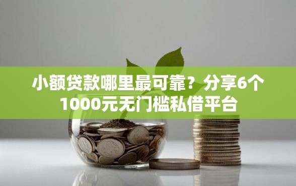 小额贷款哪里最可靠？分享6个1000元无门槛私借平台