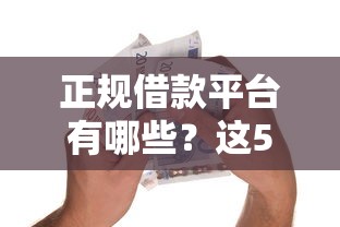 正规借款平台有哪些？这5个比较可靠的贷款平台值得一试