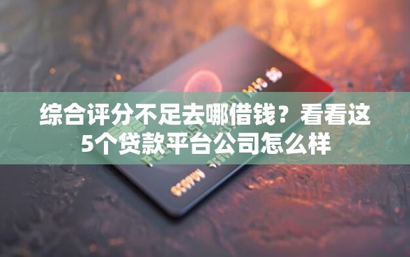 综合评分不足去哪借钱？看看这5个贷款平台公司怎么样