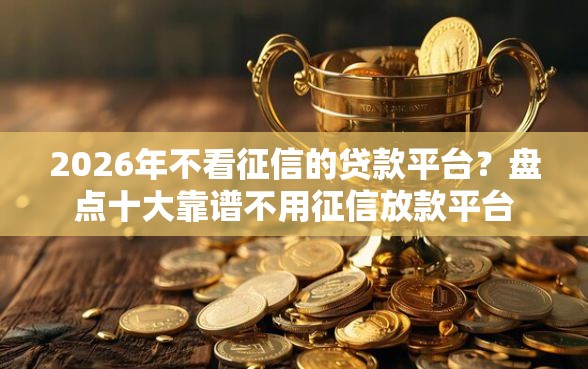 2026年不看征信的贷款平台？盘点十大靠谱不用征信放款平台