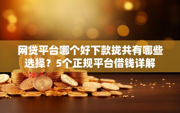 网贷平台哪个好下款拢共有哪些选择？5个正规平台借钱详解